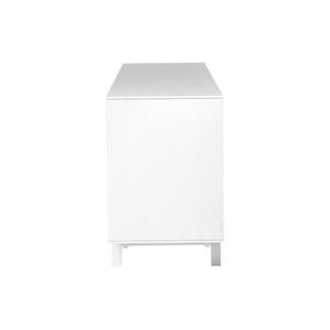 Birmingham 84" Sideboard in High Gloss White Lacquer with White Steel Base
