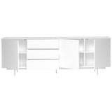 Birmingham 84" Sideboard in High Gloss White Lacquer with White Steel Base