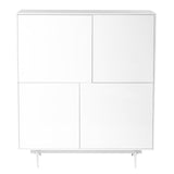 Birmingham 43" Cabinet Stand in High Gloss White Lacquer with White Steel Base