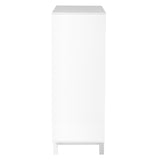 Birmingham 43" Cabinet Stand in High Gloss White Lacquer with White Steel Base