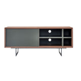 Anderson 48" Media Stand in Walnut and Dark Gray with Black Steel Base