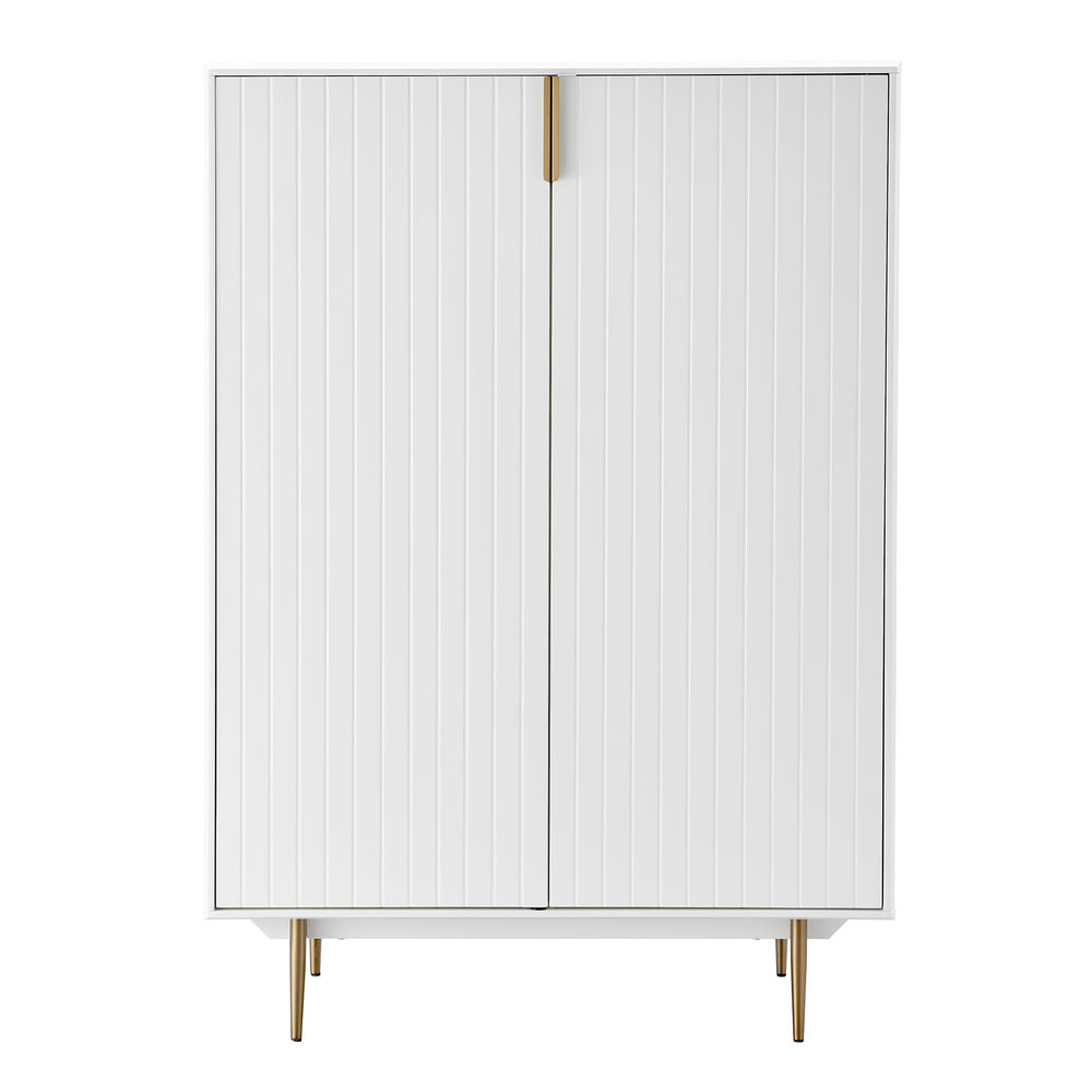 Norna 40" Cabinet in Matte White with Brass Legs
