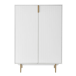 Norna 40" Cabinet in Matte White with Brass Legs