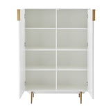 Norna 40" Cabinet in Matte White with Brass Legs