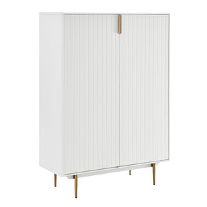 Norna 40" Cabinet in Matte White with Brass Legs