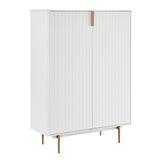 Norna 40" Cabinet in Matte White with Brass Legs