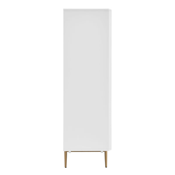 Norna 40" Cabinet in Matte White with Brass Legs