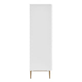 Norna 40" Cabinet in Matte White with Brass Legs