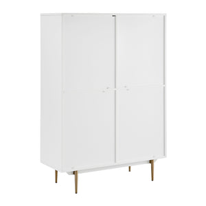 Norna 40" Cabinet in Matte White with Brass Legs