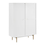 Norna 40" Cabinet in Matte White with Brass Legs