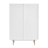 Norna 40" Cabinet in Matte White with Brass Legs