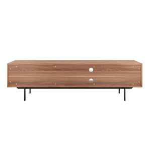Norna 79" Media Stand Panels in Walnut/Matte White with Matte Black Legs