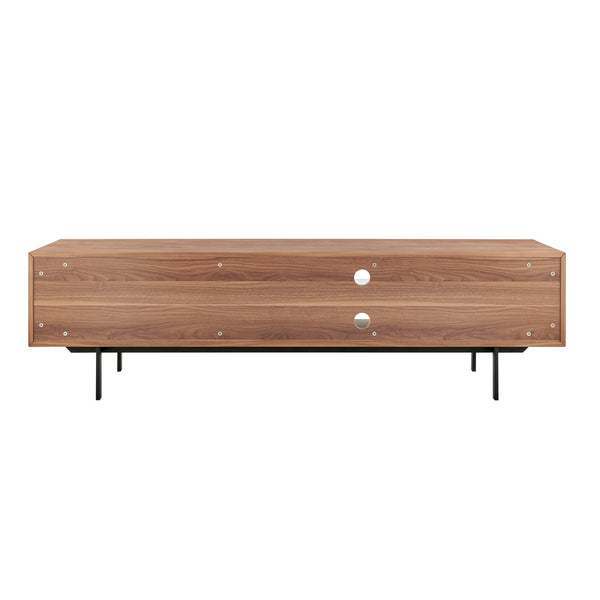 Norna 79" Media Stand Panels in Walnut/Matte White with Matte Black Legs