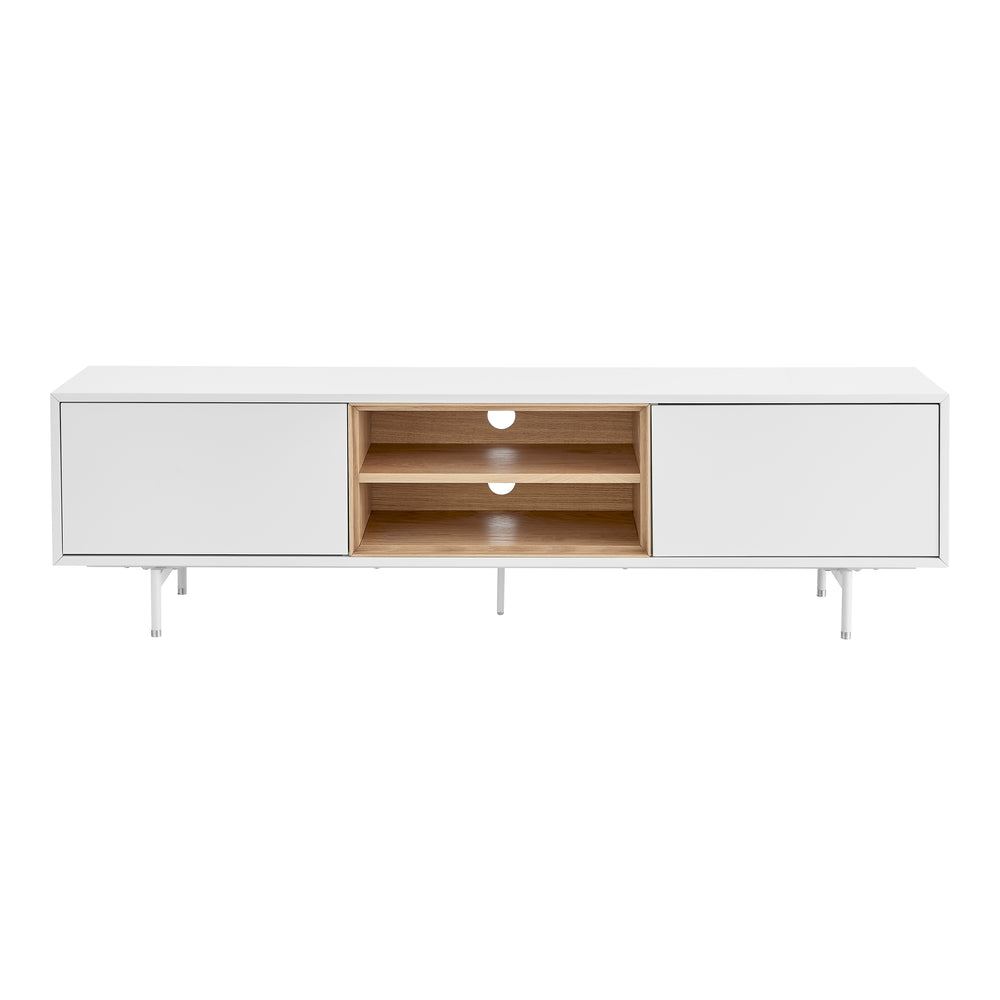 Bodie 71" Media Stand in White and Oak