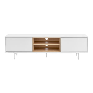 Bodie 71" Media Stand in White and Oak