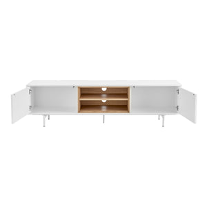 Bodie 71" Media Stand in White and Oak