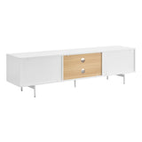 Bodie 71" Media Stand in White and Oak