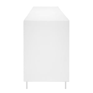 Bodie 79" Sideboard Center Storage in Oak, Panels and Legs in Matte White