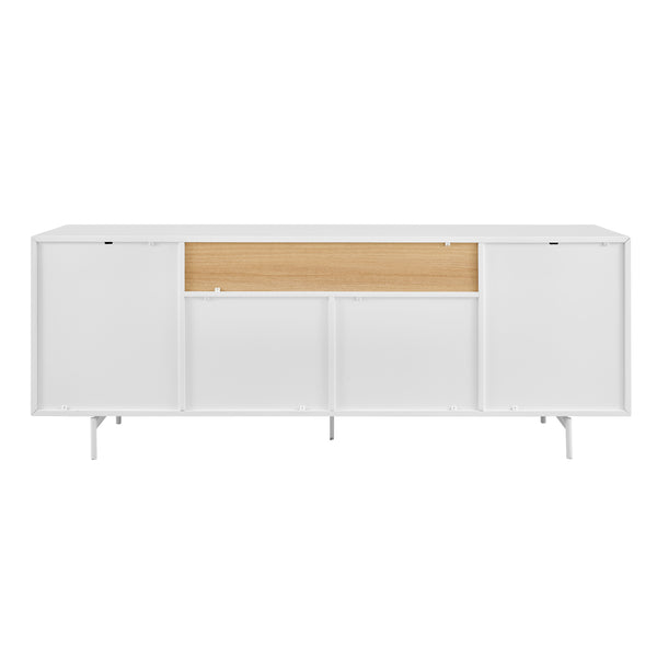 Bodie 79" Sideboard Center Storage in Oak, Panels and Legs in Matte White