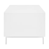 Bodie 48" Coffee Table with Open Storage in Oak, Doors and Legs in Matte White