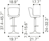 Zuo Modern Tarley 100% Polyester, Plywood, Steel Modern Commercial Grade Barstool Green, Black 100% Polyester, Plywood, Steel