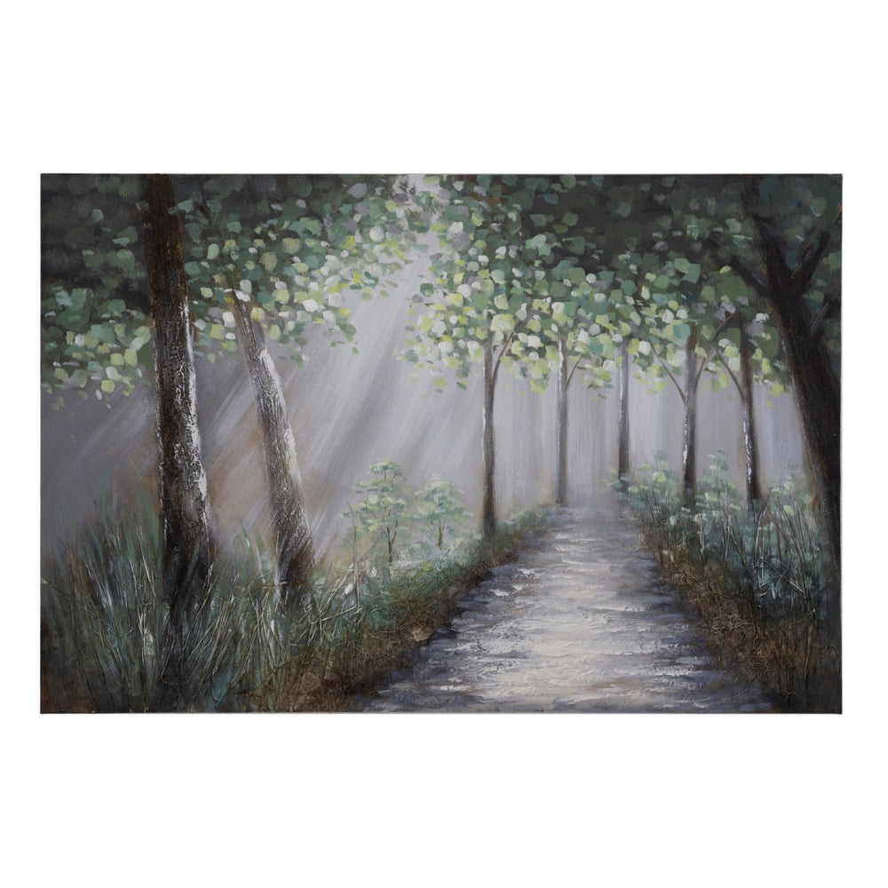 Yosemite Home Decor 'Lighted Path I' - 47"Wx32"H Wall Art on Canvas, Hand Painted with 3D accents 3130065-YHD