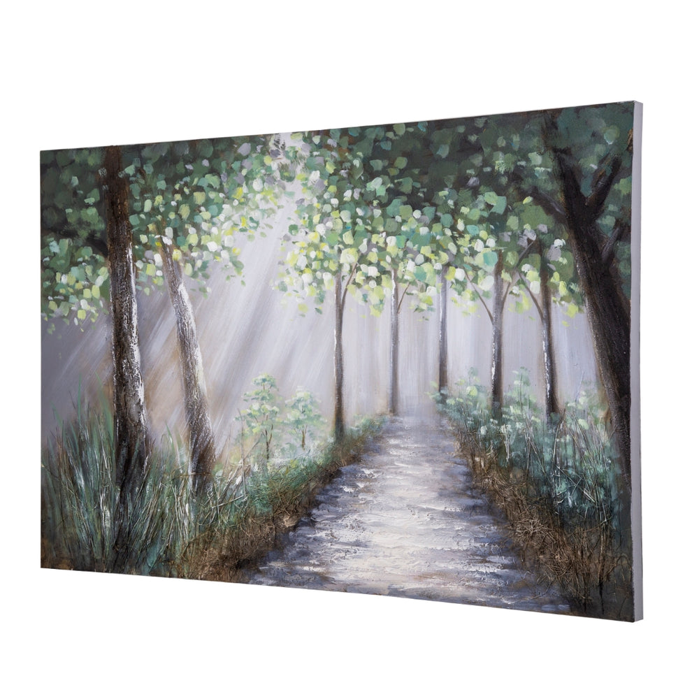 Yosemite Home Decor 'Lighted Path I' - 47"Wx32"H Wall Art on Canvas, Hand Painted with 3D accents 3130065-YHD