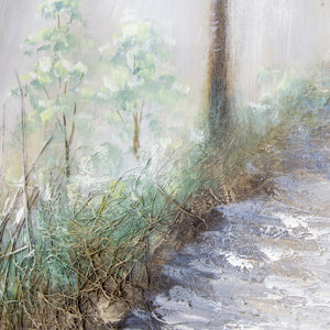 Yosemite Home Decor 'Lighted Path I' - 47"Wx32"H Wall Art on Canvas, Hand Painted with 3D accents 3130065-YHD