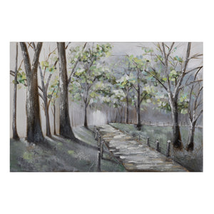 Yosemite Home Decor 'Lighted Path II' - 47"Wx32"H Wall Art on Canvas, Hand Painted with 3D accents 3130066-YHD
