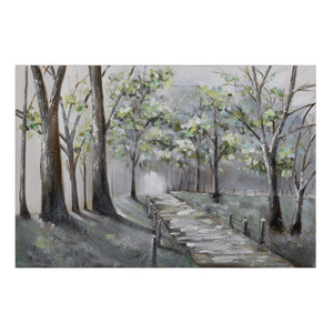 Yosemite Home Decor 'Lighted Path II' - 47"Wx32"H Wall Art on Canvas, Hand Painted with 3D accents 3130066-YHD
