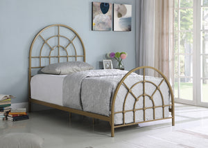 Kenyon Casual Metal Arched Bed Gold