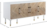 Jive Acrylic / Birch Wood / Engineered Wood Contemporary White Lacquer Sideboard/Buffet - 64" W x 18" D x 31" H