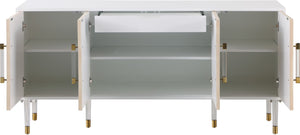 Jive Acrylic / Birch Wood / Engineered Wood Contemporary White Lacquer Sideboard/Buffet - 64" W x 18" D x 31" H