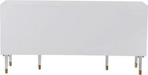 Jive Acrylic / Birch Wood / Engineered Wood Contemporary White Lacquer Sideboard/Buffet - 64" W x 18" D x 31" H