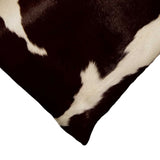 18" x 18" x 5" Chocolate And White Cowhide Pillow
