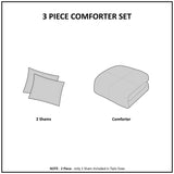 INK+IVY Cody BOHO 3 Piece Cotton Comforter Set Gray/Navy King/Cal II10-1261