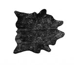 Black And Silver Genuine Cowhide Area Rug