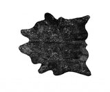 Black And Silver Genuine Cowhide Area Rug