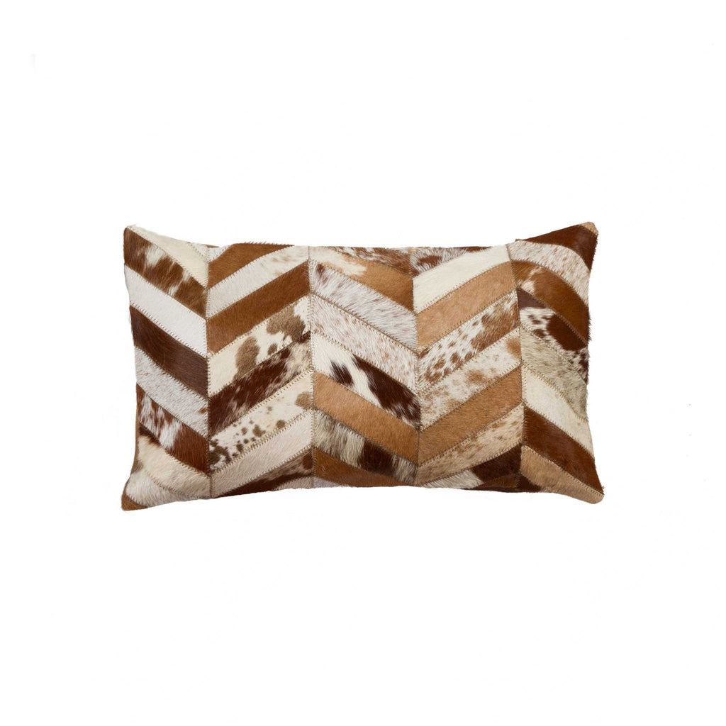 12" x 20" x 5" Brown And Natural Pillow