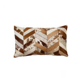 12" x 20" x 5" Brown And Natural Pillow