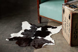 24" x 36" Black And White Calfskin - Area Rug