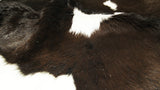 24" x 36" Chocolate And White Calfskin - Area Rug