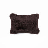 Rectangular Soft Chocolate Natural Sheepskin Fur Lumbar Pillow