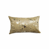 12" x 20" x 5" Gold And Tan Cowhide Pillow
