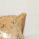 12" x 20" x 5" Gold And Tan Cowhide Pillow