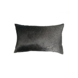 12" x 20" x 5" Gray And White Cowhide Pillow