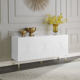 Starburst Acrylic / Engineered Wood Contemporary  Sideboard/Buffet - 64" W x 18" D x 31" H