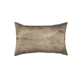 12" x 20" x 5" Taupe Cowhide Pillow