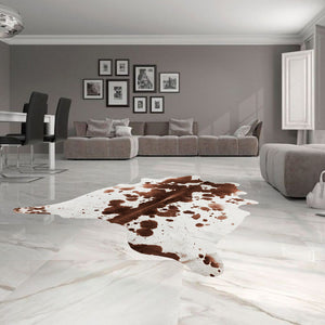 Brown and White Spotted Natural Cowhide