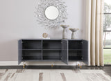 Starburst Acrylic / Engineered Wood Contemporary  Sideboard/Buffet - 64" W x 18" D x 31" H